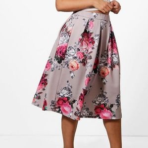 Midi floral skirt